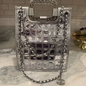 SOLD: Chanel silver Ice Cube Tote bag